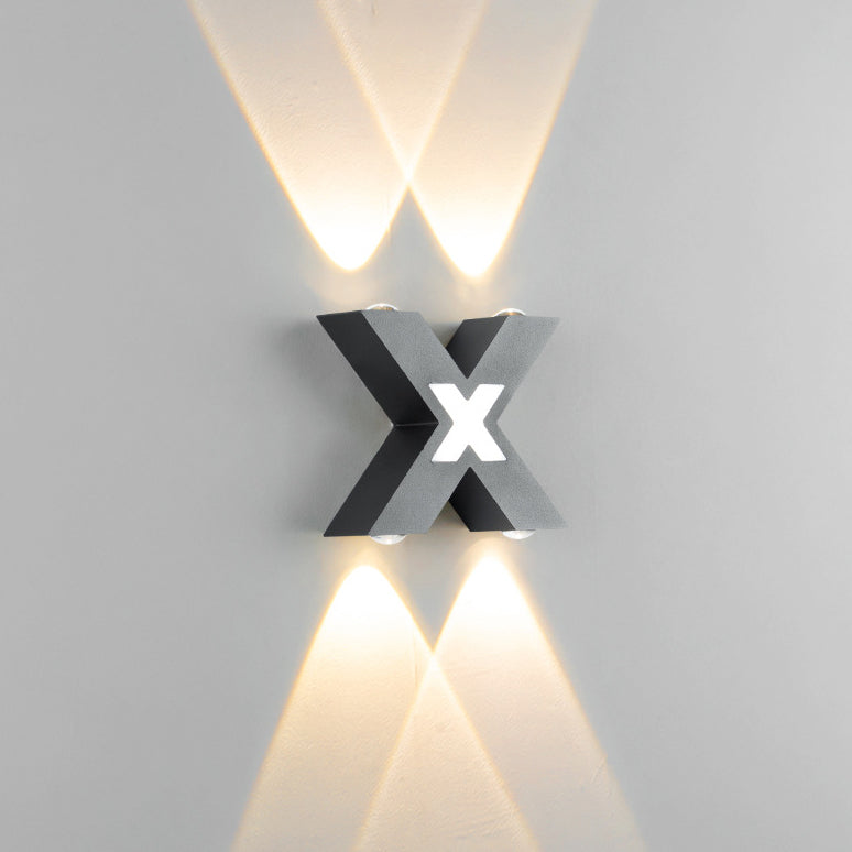 Modern Outdoor Wall Light | X-Shape LED Waterproof Design