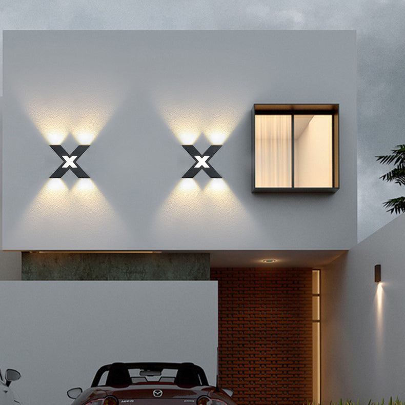 Modern Outdoor Wall Light | X-Shape LED Waterproof Design
