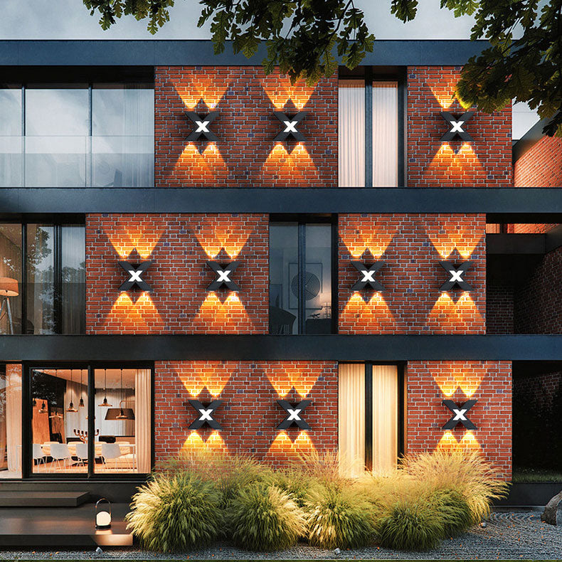 Modern Outdoor Wall Light | X-Shape LED Waterproof Design