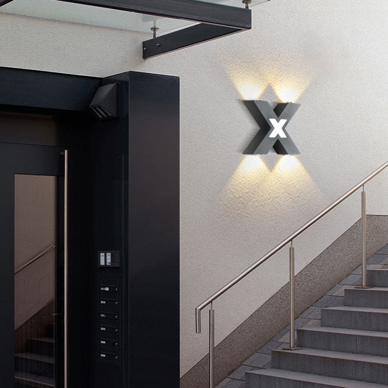 Modern Outdoor Wall Light | X-Shape LED Waterproof Design