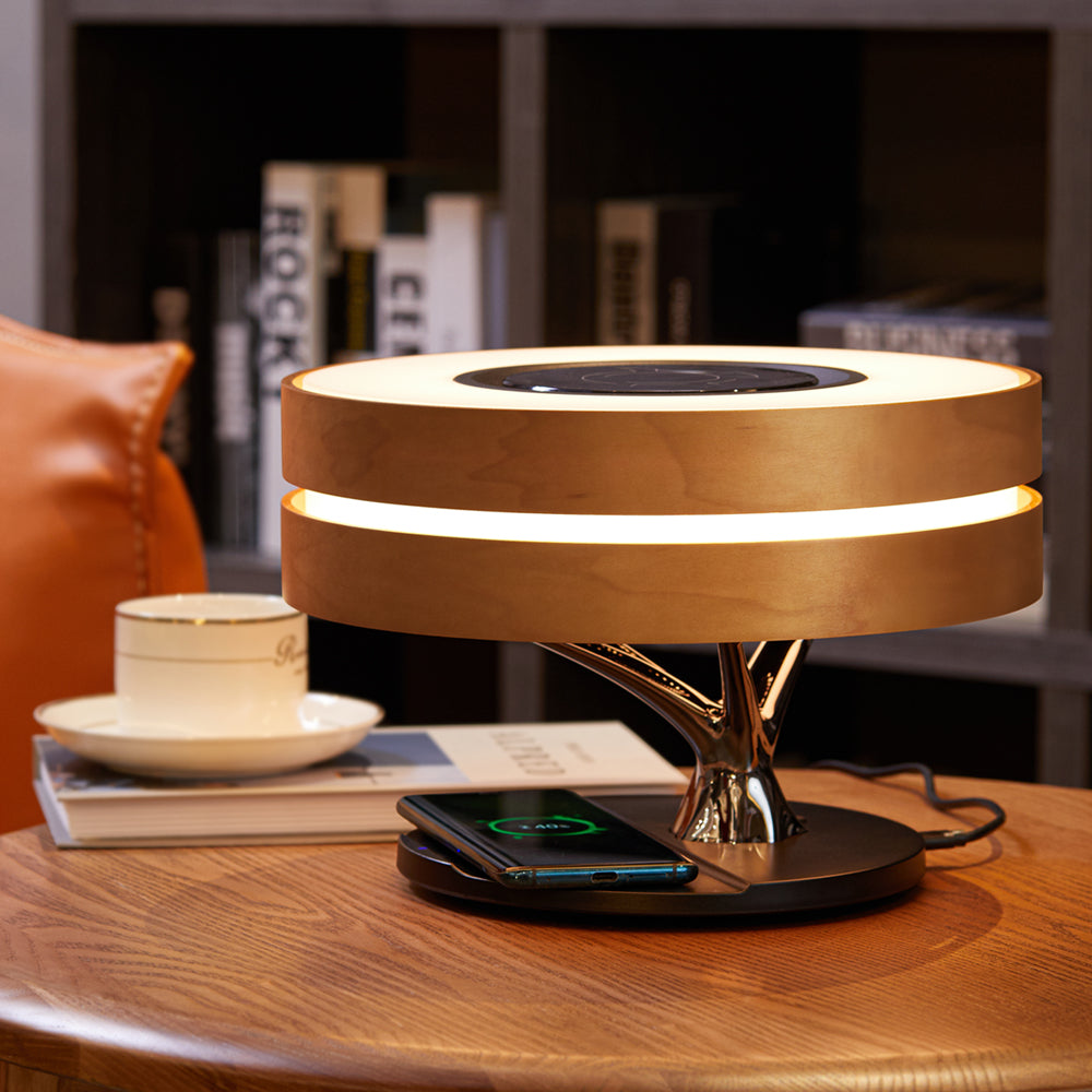 Modern Smart Desk Lamp | LED Speaker With Wireless Charging