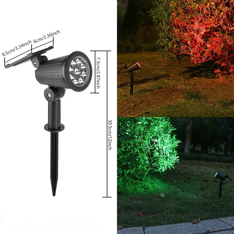 Solar Garden Spotlight | 9-Color LED Adjustable Landscape Light