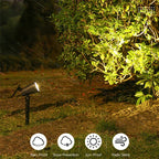 Solar Garden Spotlight | 9-Color LED Adjustable Landscape Light