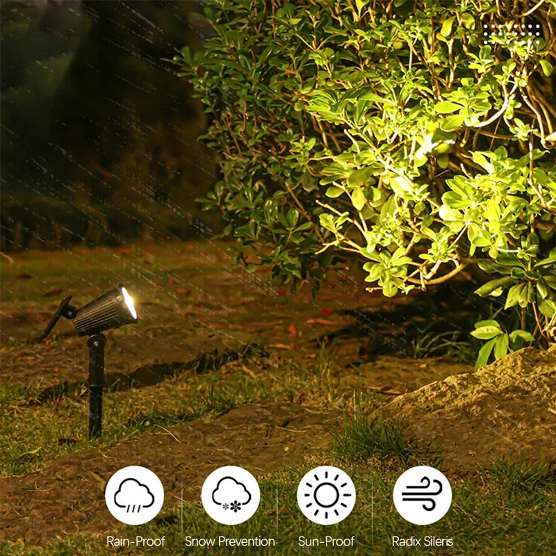Solar Garden Spotlight | 9-Color LED Adjustable Landscape Light