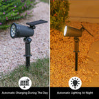 Solar Garden Spotlight | 9-Color LED Adjustable Landscape Light