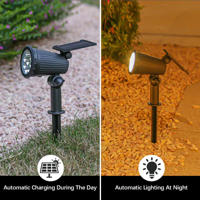 Solar Garden Spotlight | 9-Color LED Adjustable Landscape Light