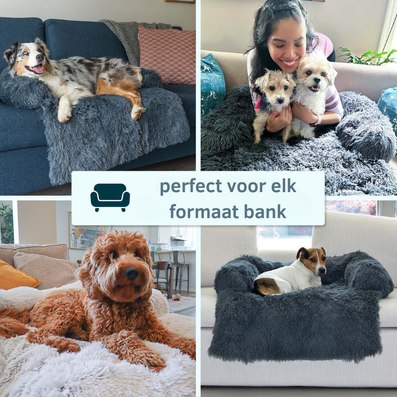 Plush Pet Furniture Protector | Water-Repellent Vegan Fur Bed