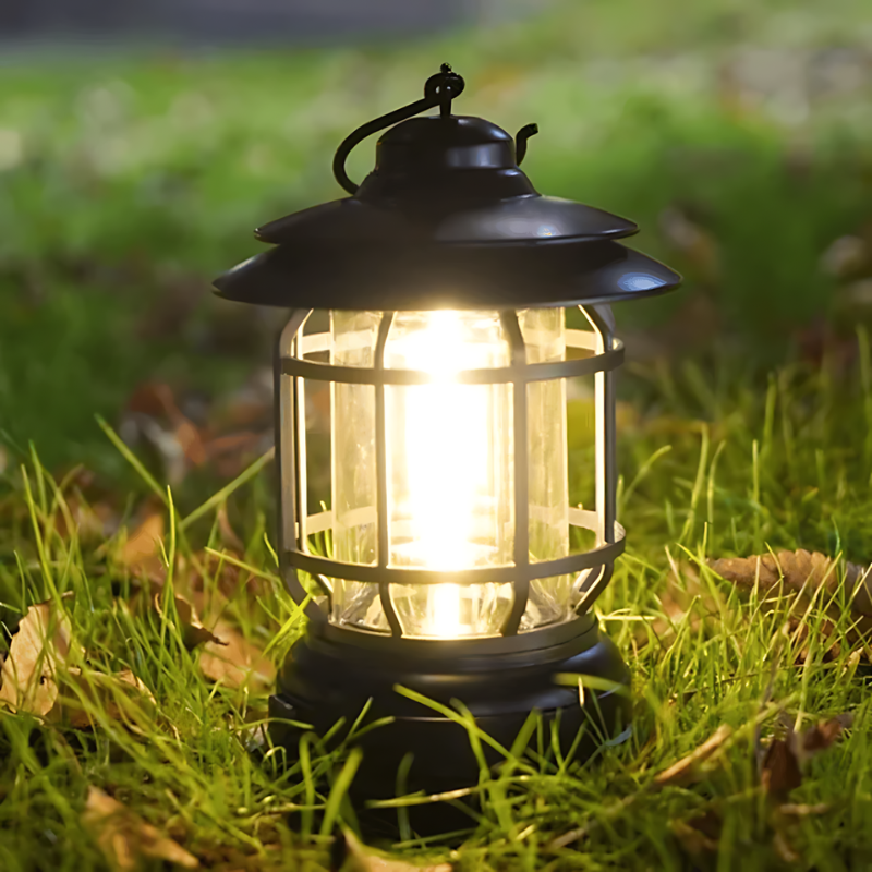 Vintage Outdoor Lantern | Black Metal LED Garden Light