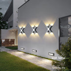 Modern Outdoor Wall Light | X-Shape LED Waterproof Design