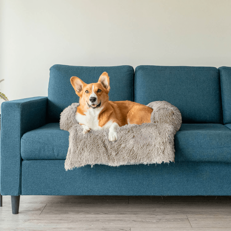 Plush Pet Furniture Protector | Water-Repellent Vegan Fur Bed