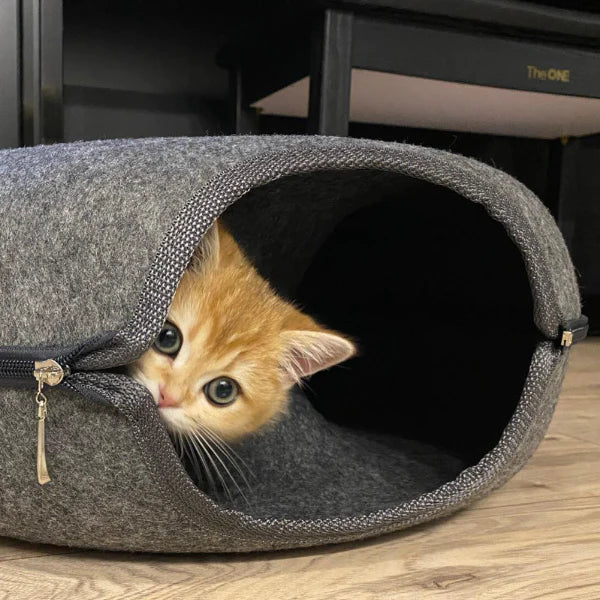 Round Pet Bed | Plush Donut Design With Anti-Slip Base
