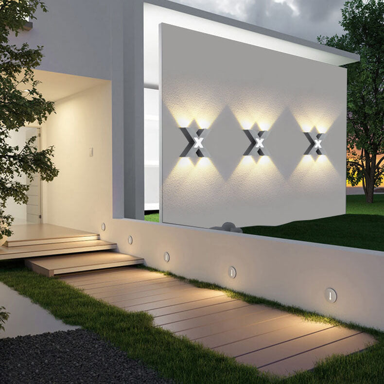 Modern Outdoor Wall Light | X-Shape LED Waterproof Design
