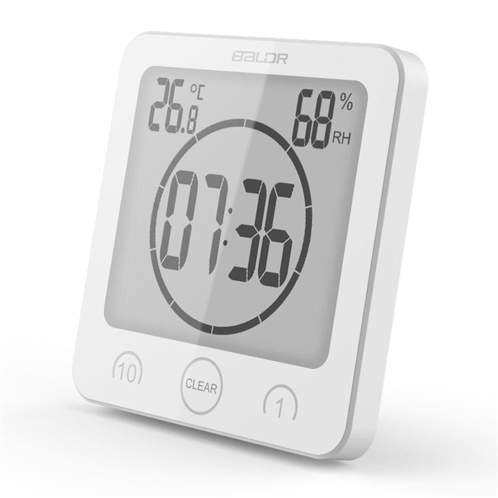Digital Bathroom Clock | LCD Temperature Humidity Display