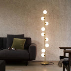 Modern Floor Lamp | Vertical Gold Spheres Design