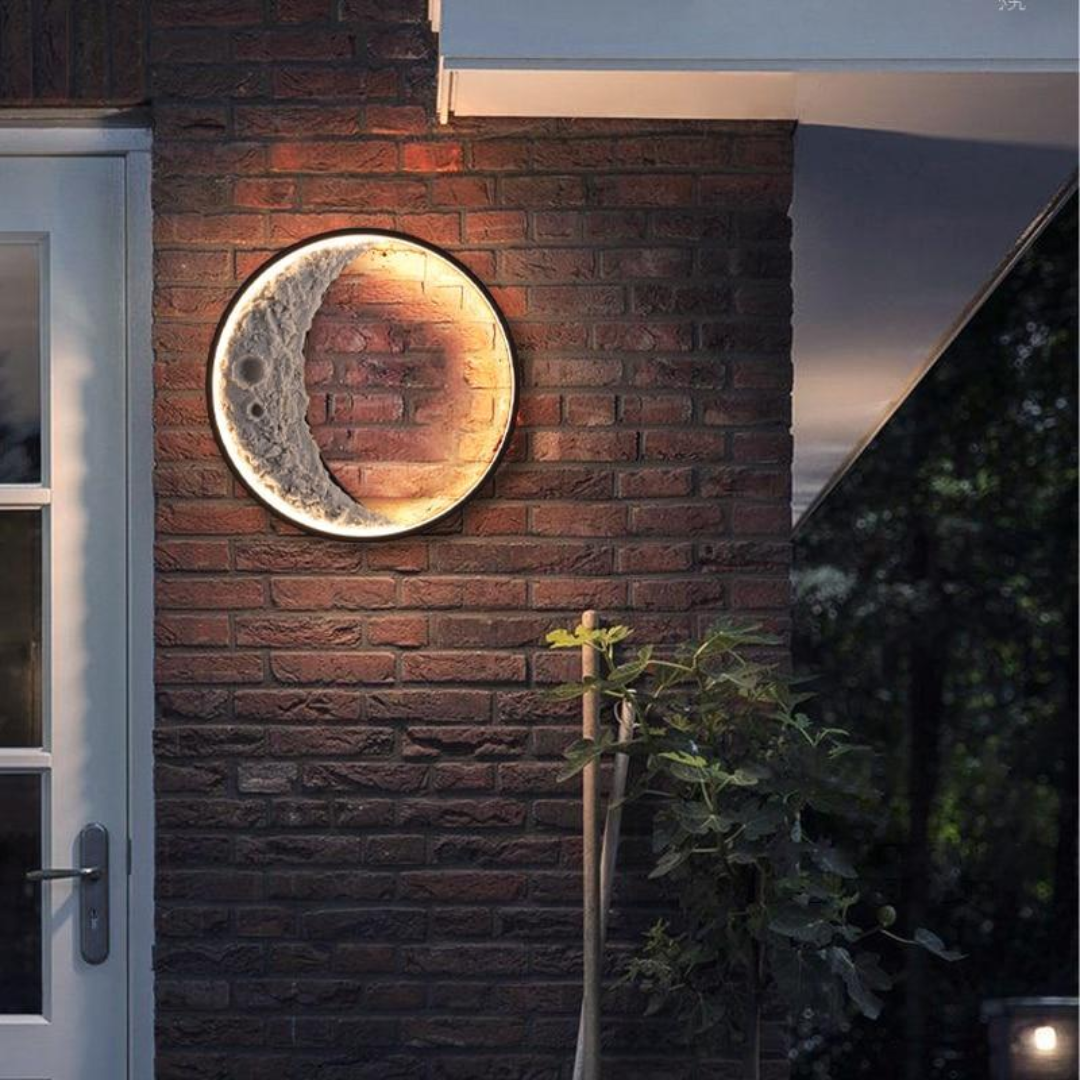 Moon Phase Wall Light | LED Outdoor Waterproof Sconce