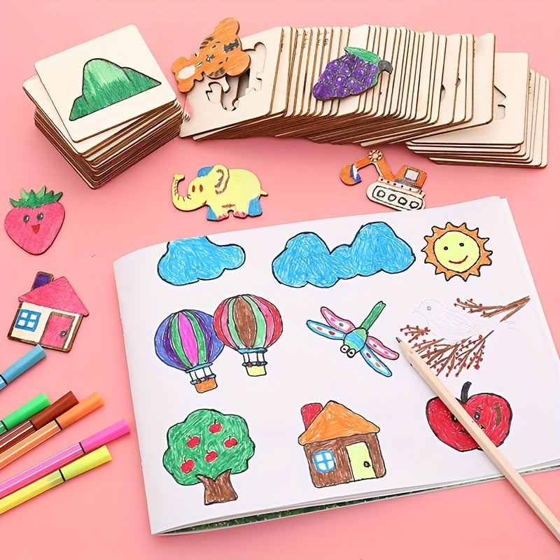 Montessori Drawing Templates | Wooden Educational Art Set