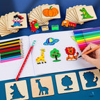 Montessori Drawing Templates | Wooden Educational Art Set
