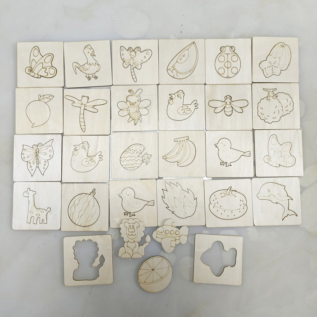 Montessori Drawing Templates | Wooden Educational Art Set