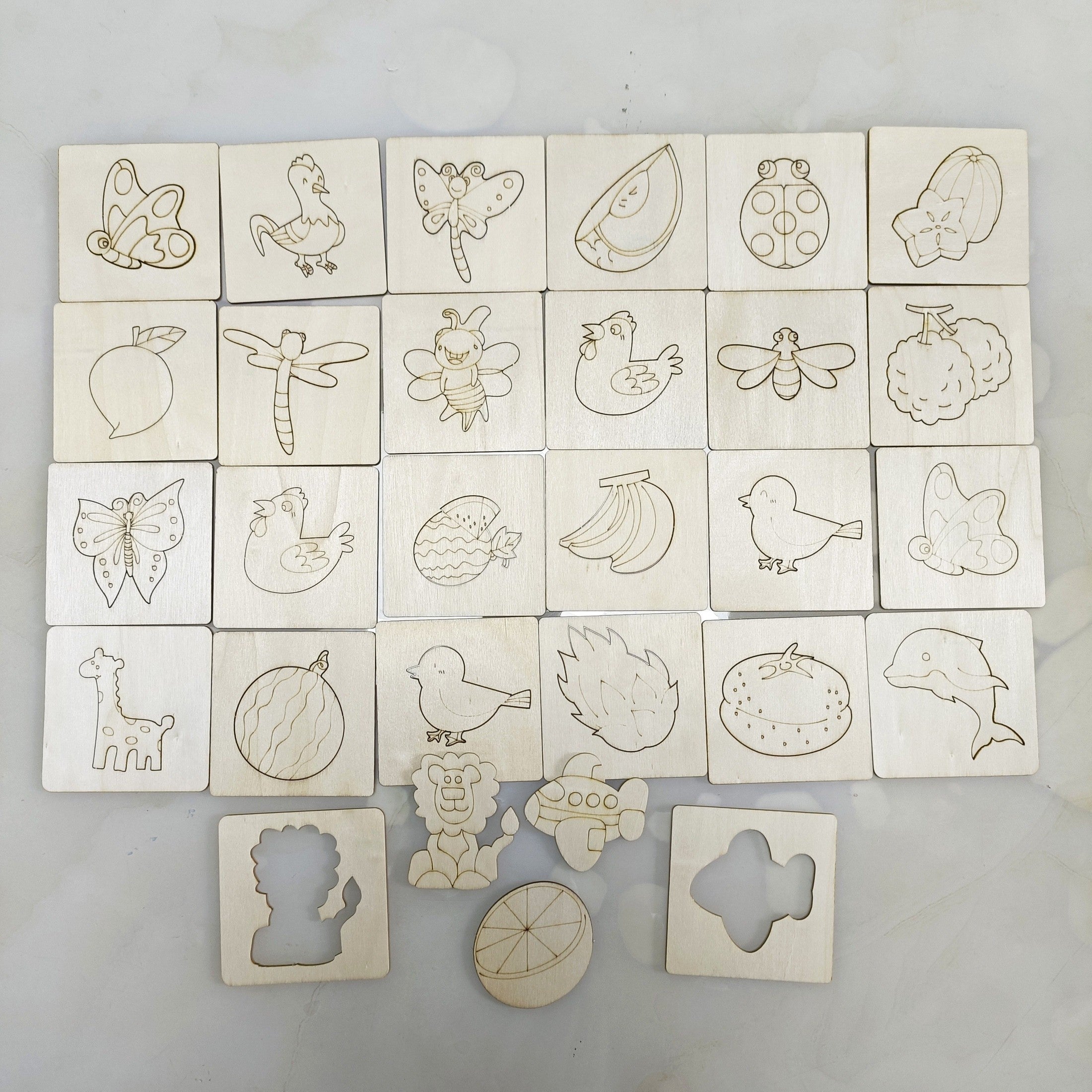 Montessori Drawing Templates | Wooden Educational Art Set