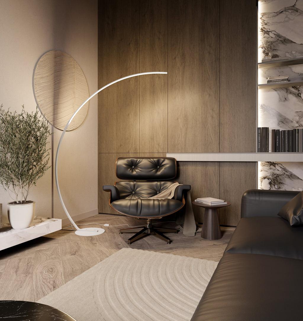 Modern LED Arc Floor Lamp | Minimalist Design with Smart Controls