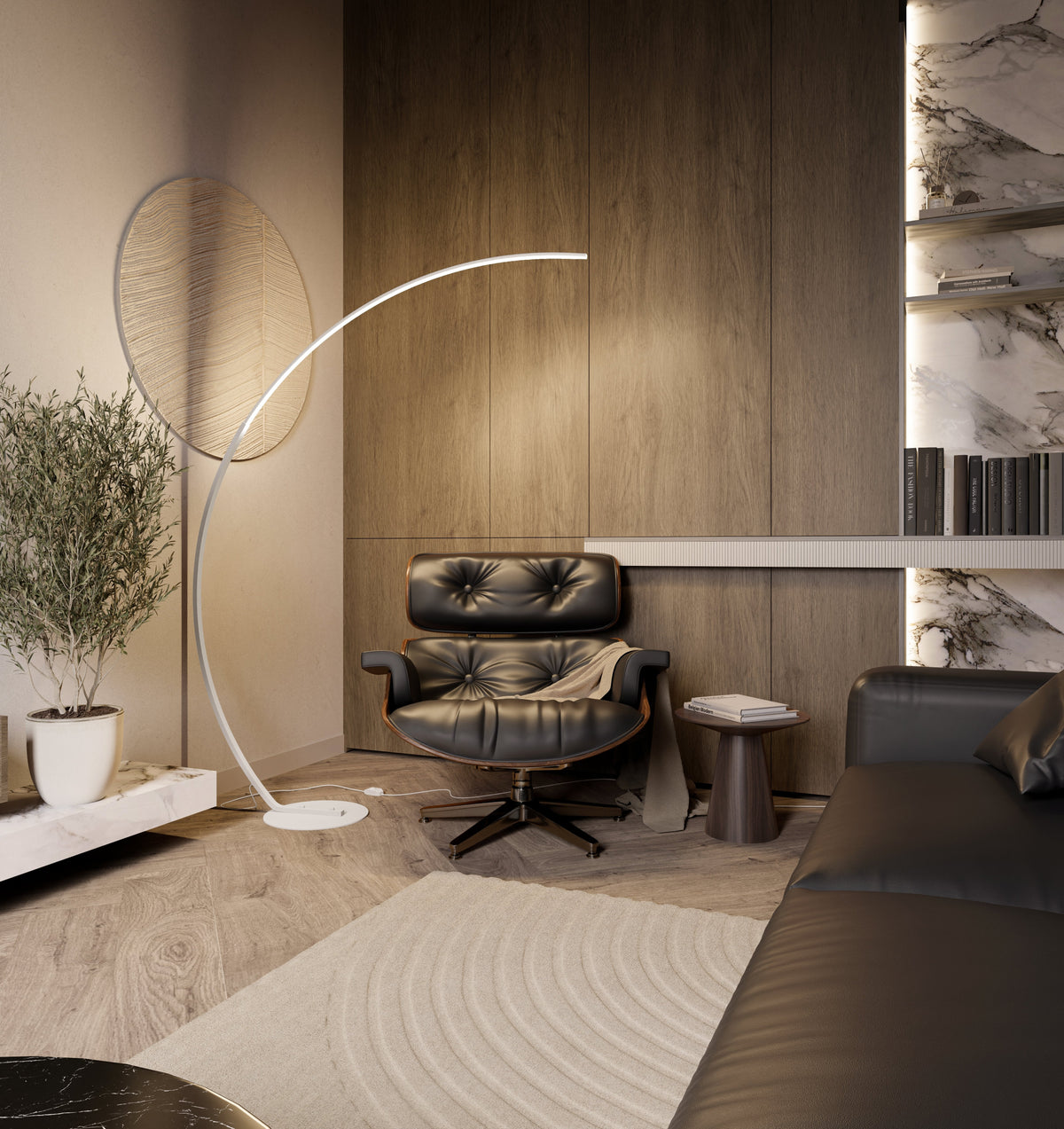 Modern LED Arc Floor Lamp | Minimalist Design with Smart Controls
