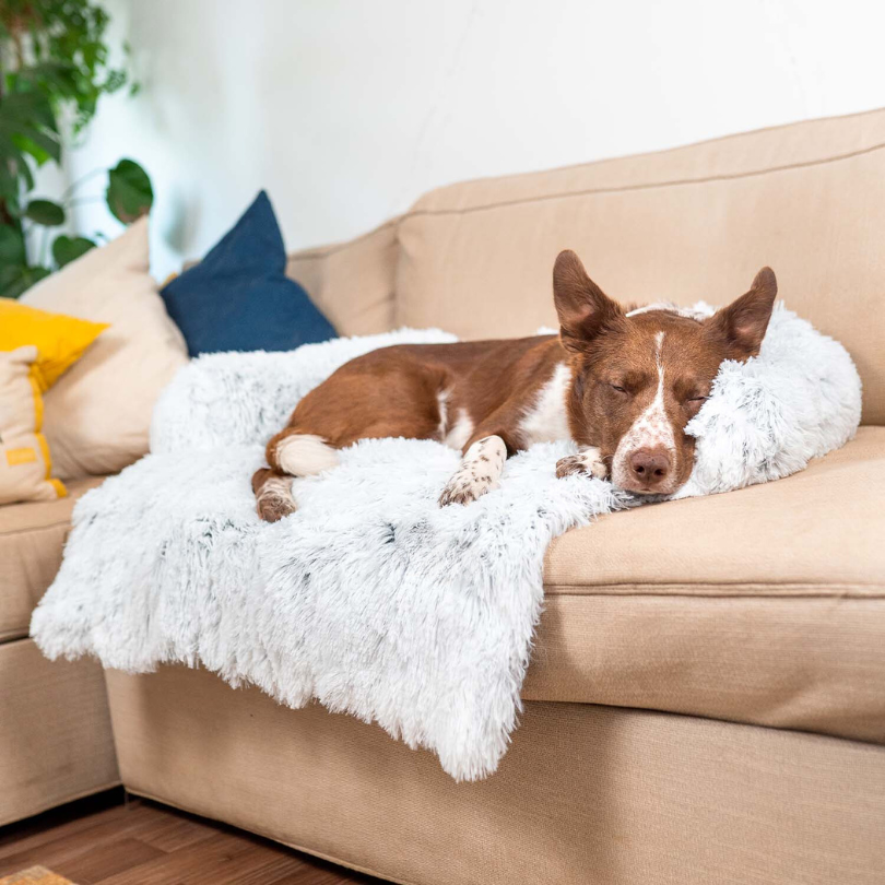 Plush Pet Furniture Protector | Water-Repellent Vegan Fur Bed