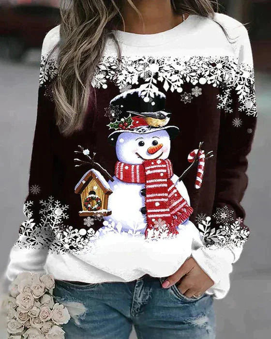 Holiday Snowman Sweater | Winter Scene With Festive Details