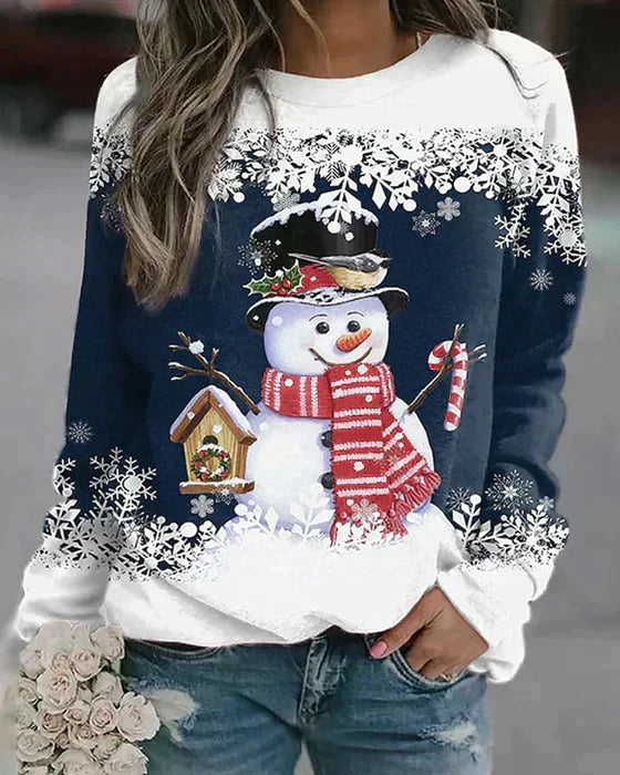 Holiday Snowman Sweater | Winter Scene With Festive Details