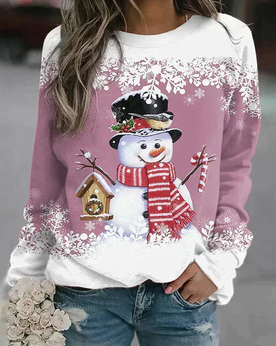 Holiday Snowman Sweater | Winter Scene With Festive Details