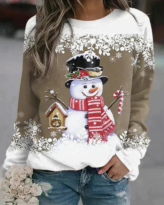 Holiday Snowman Sweater | Winter Scene With Festive Details