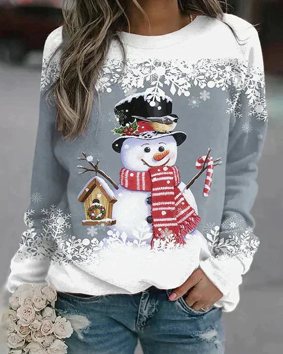 Holiday Snowman Sweater | Winter Scene With Festive Details