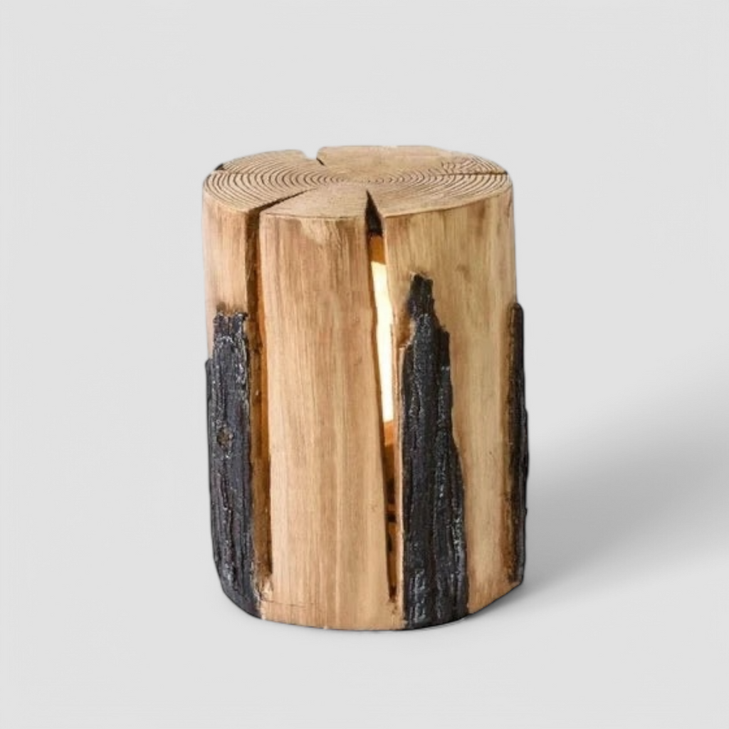 Rustic Tree Stump Light | LED Garden Path Lamp