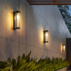 Modern Outdoor Wall Light | Ribbed Glass LED Sconce