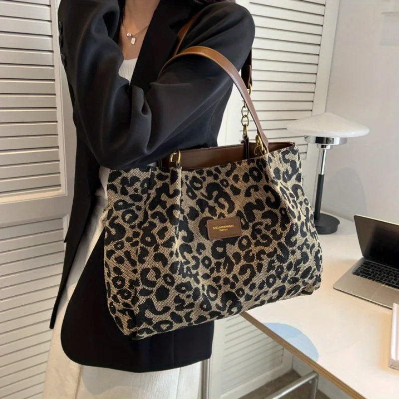 Leopard Print Shoulder Bag | Chain Strap Faux Leather Design