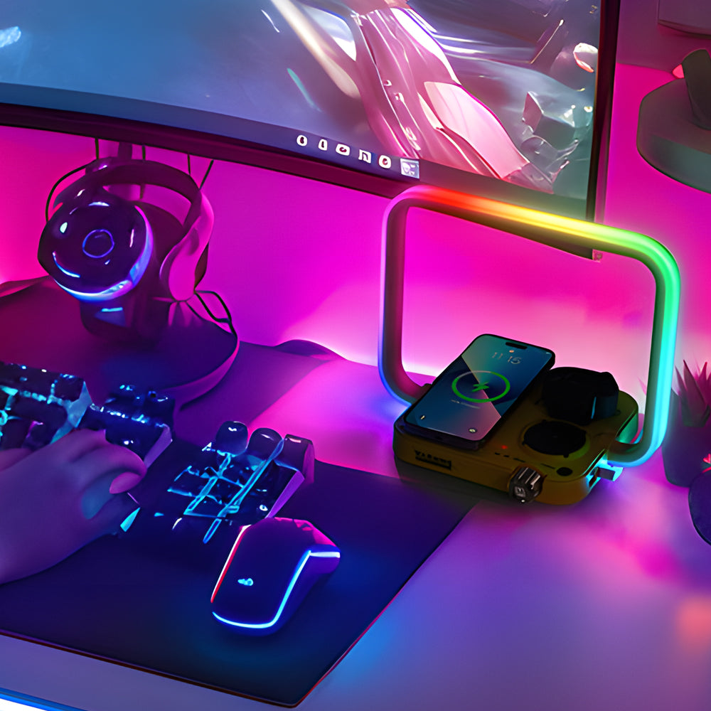 Smart Desk Lamp | RGB Wireless Charging Station