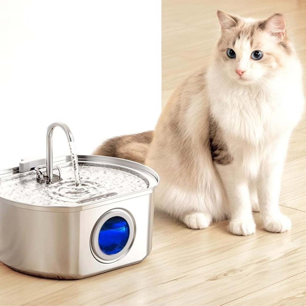 Pet Water Fountain | LED Indicator Stainless Steel Design