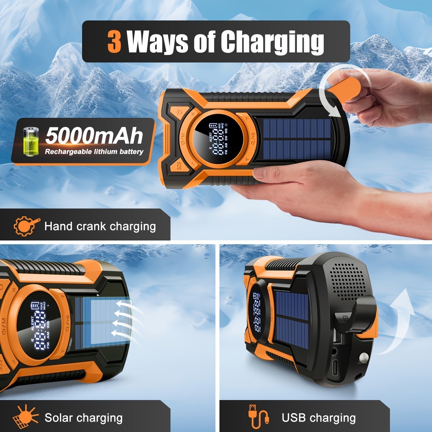Emergency Radio Kit | Solar Power Bank With NOAA Weather Alerts