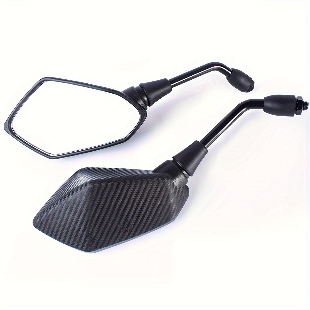 Universal Motorcycle Mirrors | Hexagonal Carbon Fiber Design