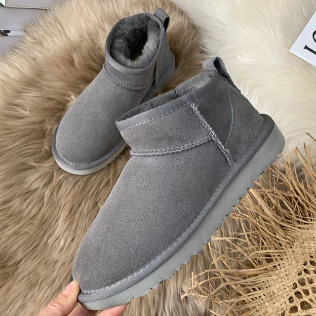 Winter Suede Ankle Boots | Fleece Lined Vegan Design