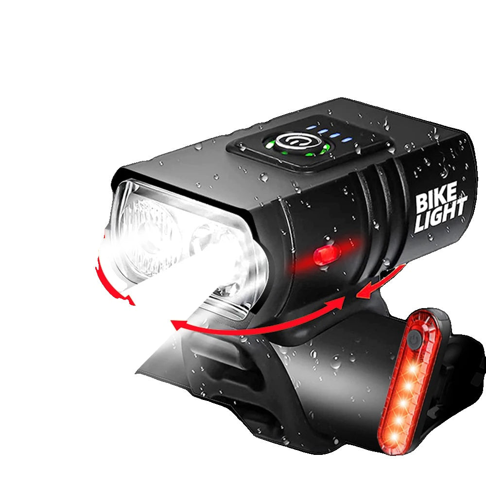LED Bike Light Set | 1500 Lumens USB Rechargeable Front and Rear