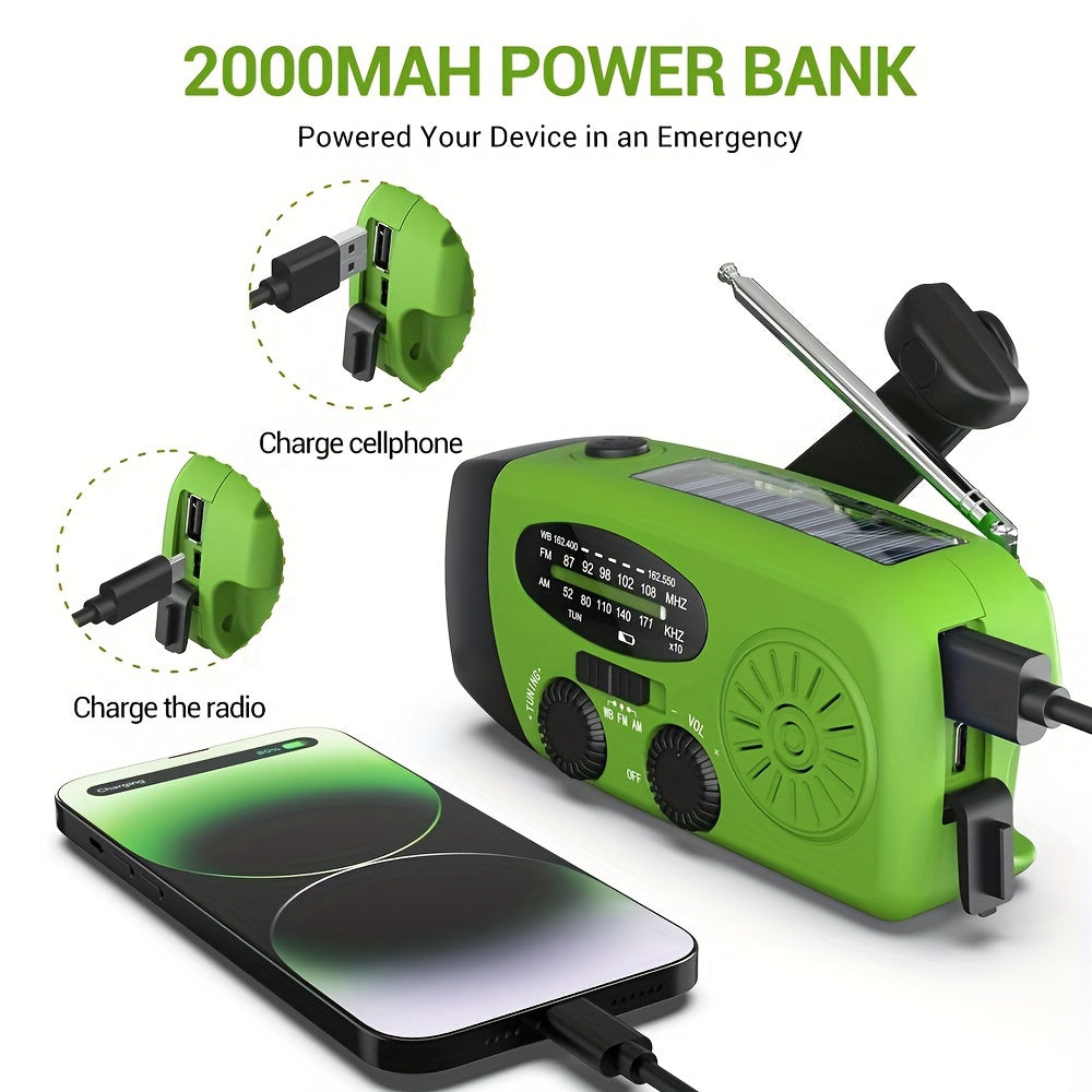 Emergency Radio Power Bank | Solar Hand Crank FM NOAA Receiver
