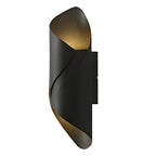 Modern Outdoor Wall Light | Spiral Black Metal Sconce