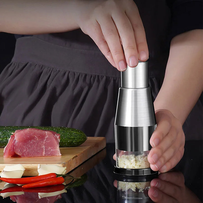 Stainless Steel Garlic Press | Quick Crush Manual Kitchen Tool