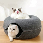 Round Pet Bed | Plush Donut Design With Anti-Slip Base