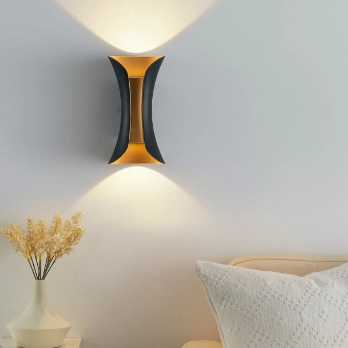 Modern LED Wall Light | Black Gold Dual Tone Design