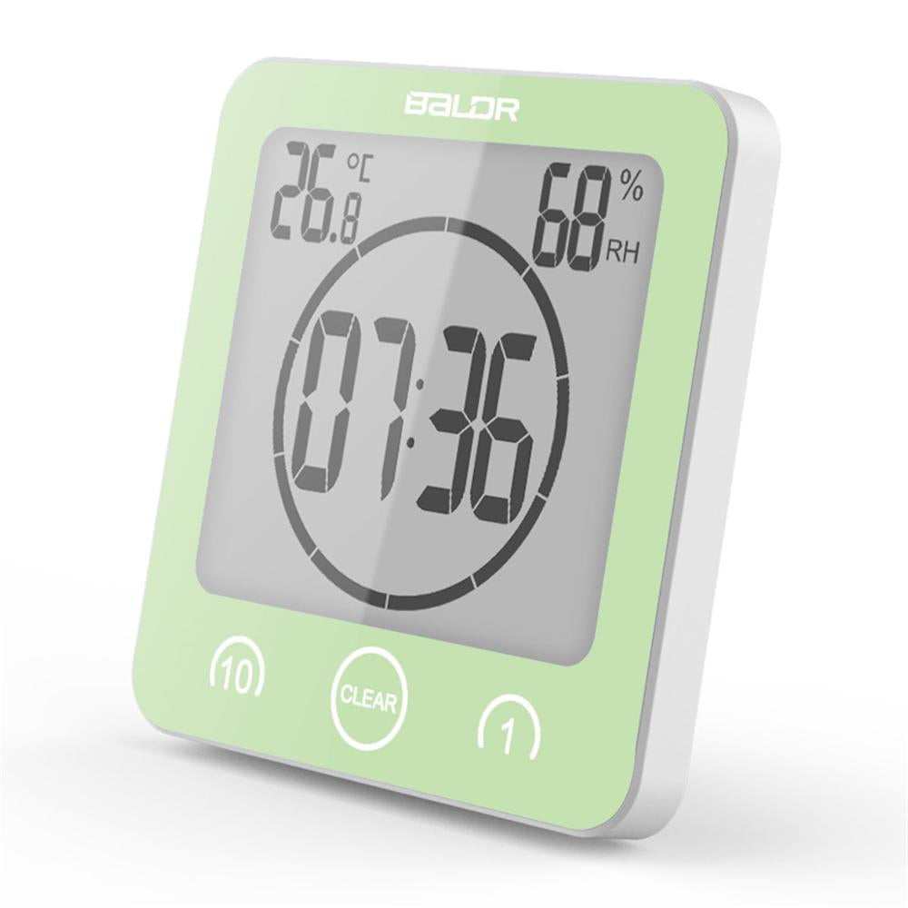 Digital Bathroom Clock | LCD Temperature Humidity Display