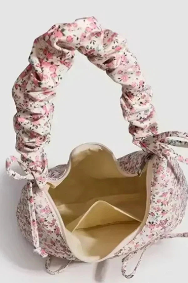 Floral Hobo Bag | Ruched Handle Botanical Print