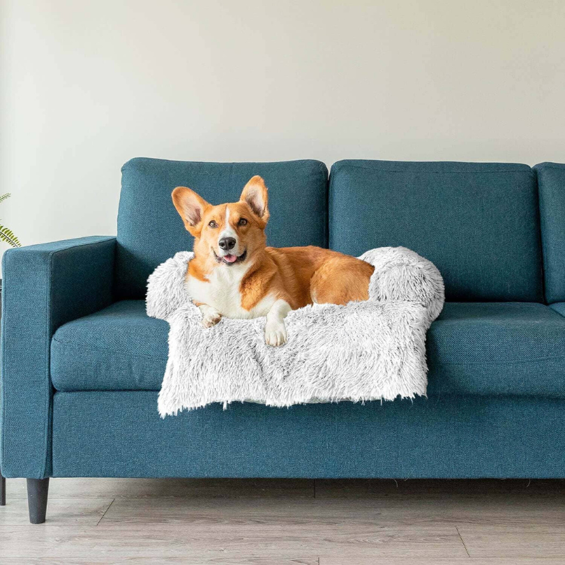 Plush Pet Furniture Protector | Water-Repellent Vegan Fur Bed