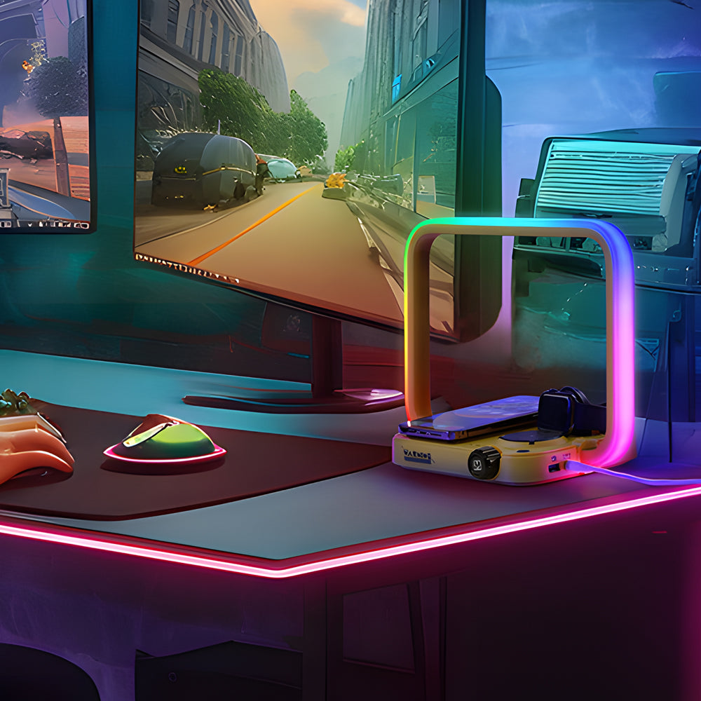 Smart Desk Lamp | RGB Wireless Charging Station