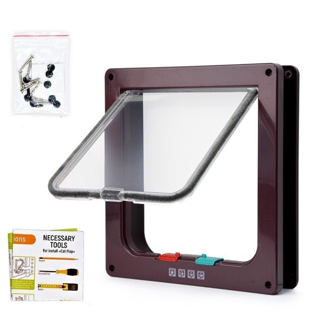 4-Way Security Cat Door | Weather-Sealed Pet Access Flap